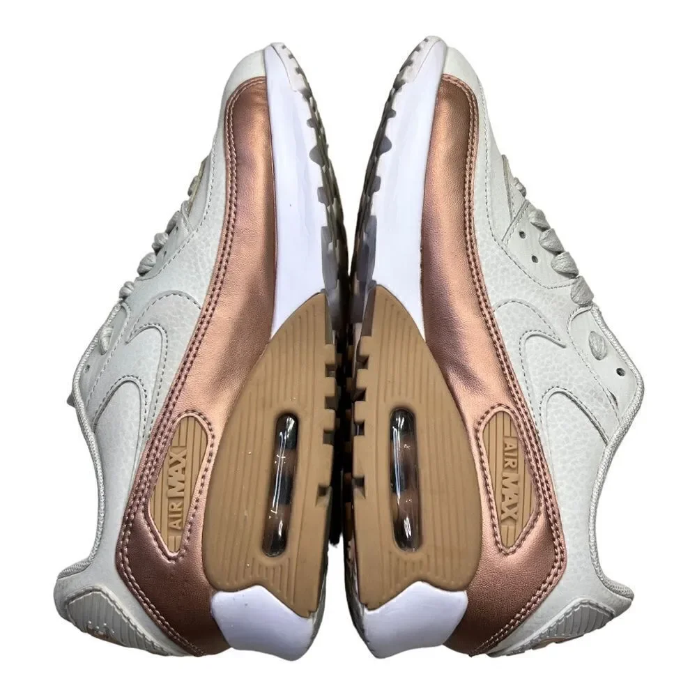 Size 5 Nike Women Air Max 90 Ultra Low Shoes 859523 001 White Beige Bronze EUC